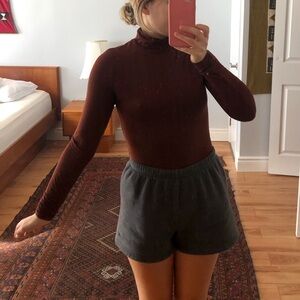 Mango Rust Dark Orange Red Mock neck Turtleneck Long sleeve